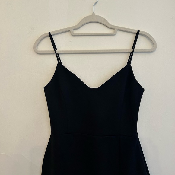 NORDSTROM | LEITH BLACK MIDI BODY CON DRESS WITH SLIT - SMALL - Picture 3 of 7